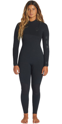 2024 Billabong Womens Salty Dayz Natural 4/3mm Zip Free Wetsuit ABJW100168 - Black